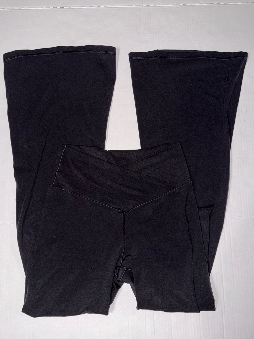 aerie Black Boot-Cut Flare Yoga Pants with V-Waist